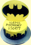 Batman Cake - Great use of our shaped Manhatten Skyline and Bat silhouette