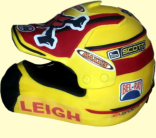 Helmet Cake - Chocolate mud cake with our Shaped Edible Stickers used. Fantastic looking cake!