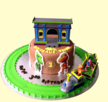 Great 3 year olds Cake - Even the train went around.