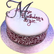 Swirl Bold, Red. Great looking cake.